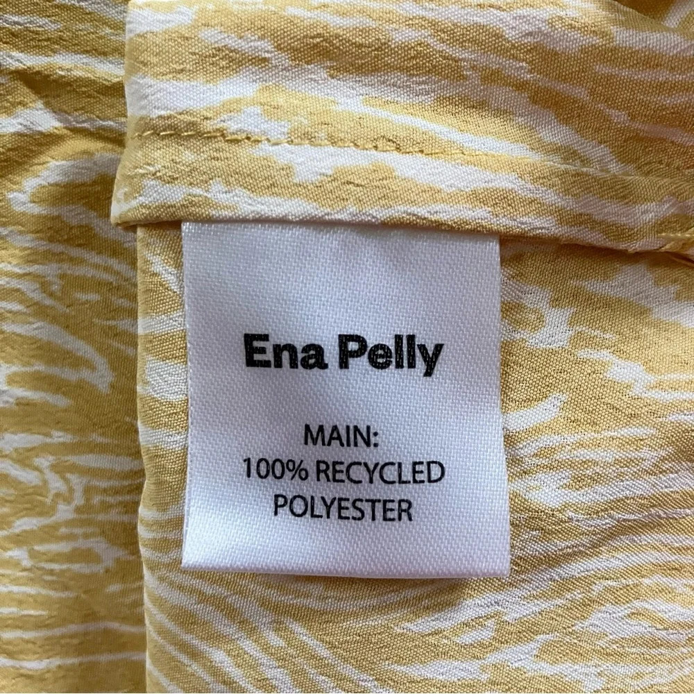 NWT Ena Pelly Golden Woodgrain Short Sleeve Shirt 100% Recycled Polyester Size 6 - Picture 7 of 7